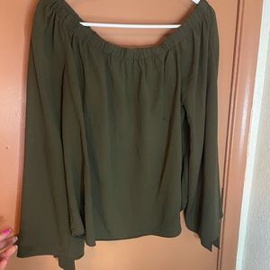 Olive Off the Shoulder Blouse